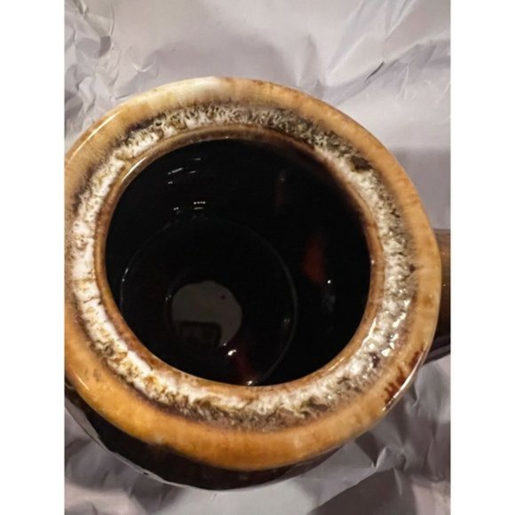 Vintage Pottery Brown Drip Glaze Teapot Lid Tea Pot Unsigned Mid Century Mod - Picture 8 of 9